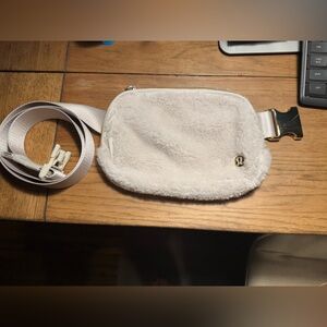 Lululemon Athletica Cream Sherpa Plush Crossbody Bag